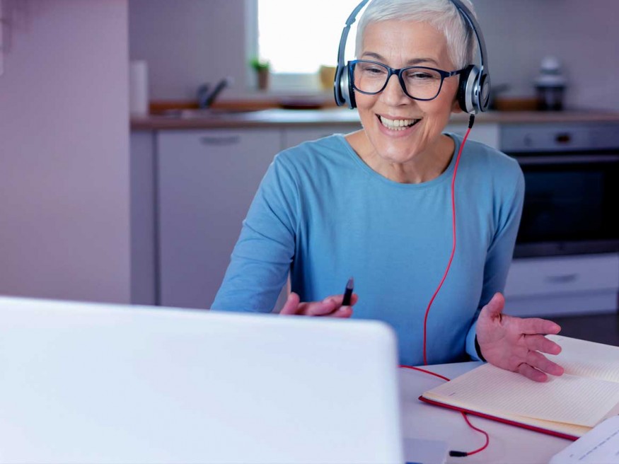 Woman with headphones