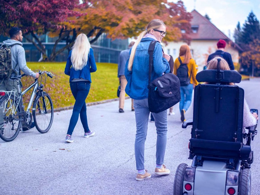 Walking students